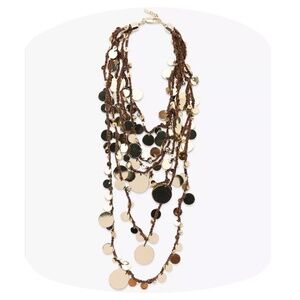 ZARA COIN CORD WATERFALL NECKLACE NWT